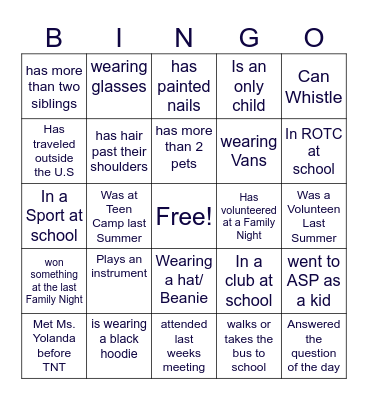 TNT Bingo Card