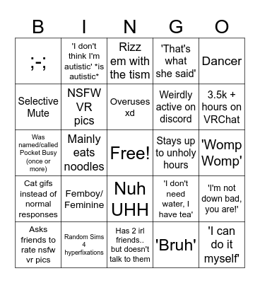 am I Saku? Bingo Card