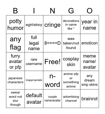 sghaugao;hajkjgilkabjla Bingo Card