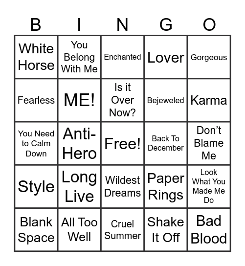 Elora’s Birthday Bingo Card