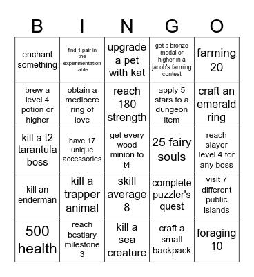 skyblock bingo Card