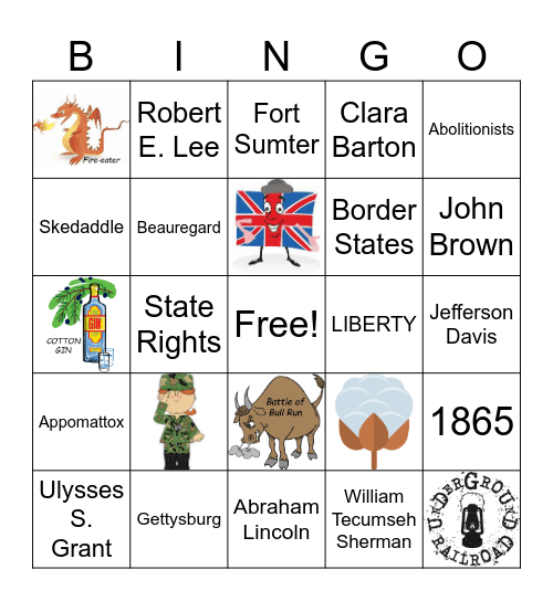 Civil War Bingo Card