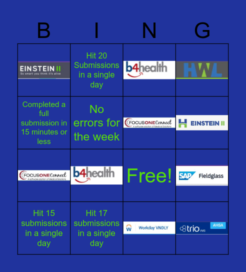 Submission Bingo Card