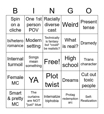 WIP Bingo Card