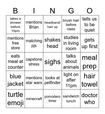 THERESAGO Bingo Card