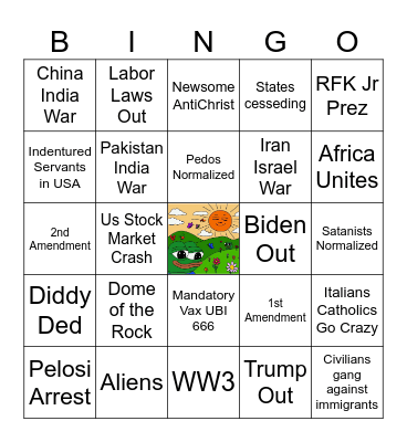 2024 FALSE FLAG Bingo Card