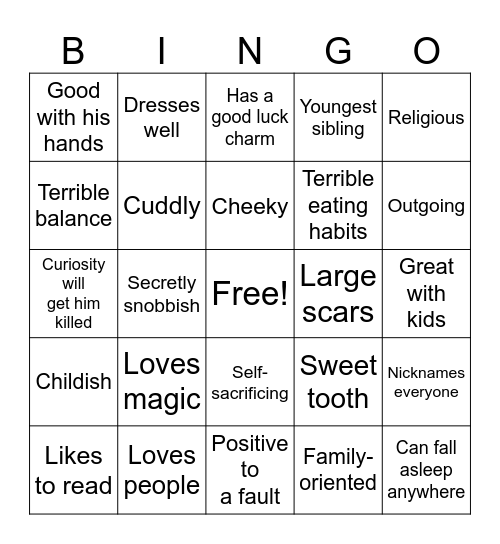 Jack Bingo Card