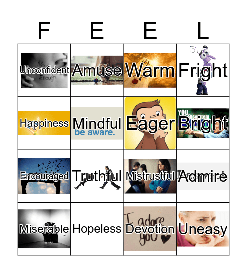 Emotions and Feelings 5 Bingo Card