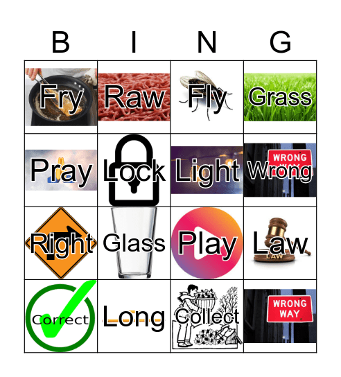 minimal pairs /l/ and /r/ Bingo Card