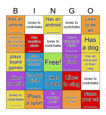 Ice-Ice Breaker! Bingo Card