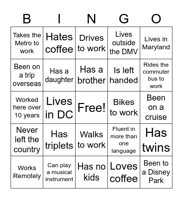 IMB Bingo Card