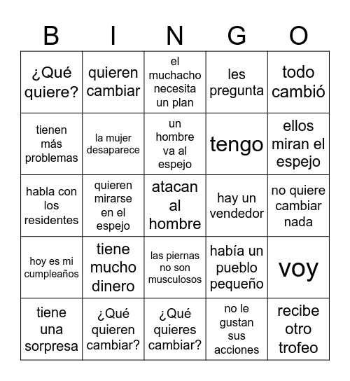 ¿Cómo estás? lado 2 Sr. Wooly Bingo Card