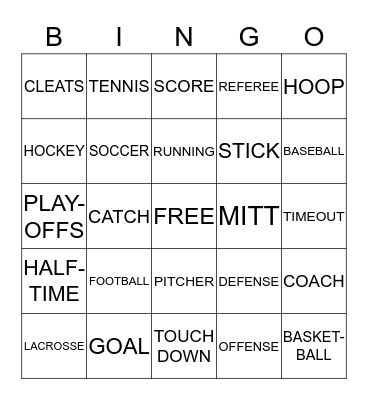 SPORTS BINGO Card