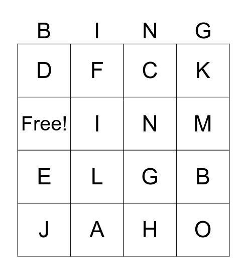 Bing! Bingo Card