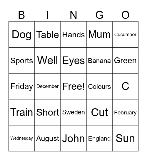 Bingo Card