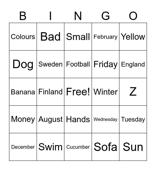 Bingo Card