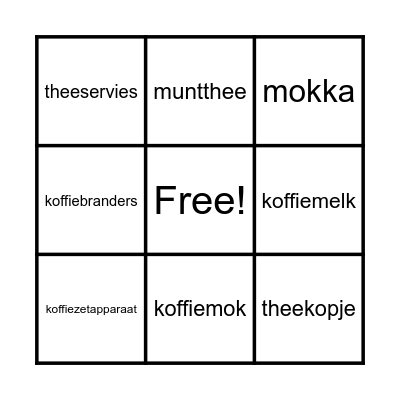 Koffiekamer bingo Card