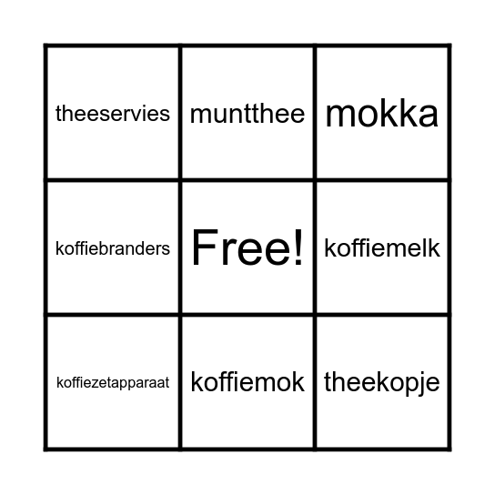 Koffiekamer bingo Card