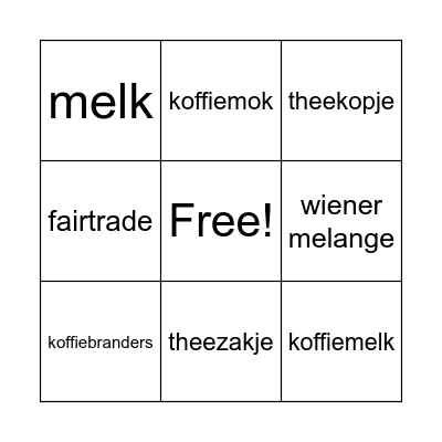 Koffiekamer bingo Card