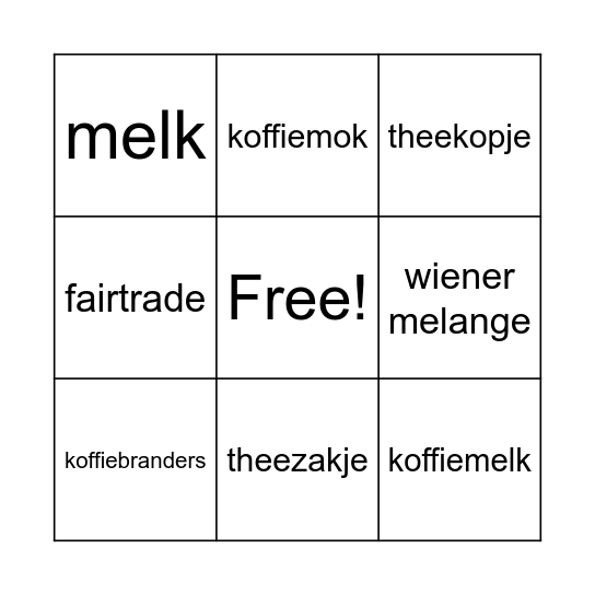 Koffiekamer bingo Card