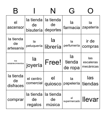 Unidad 3 - Desafío 3 (Stores) Bingo Card