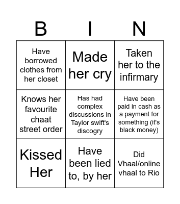 Manashree's Bingo! Bingo Card