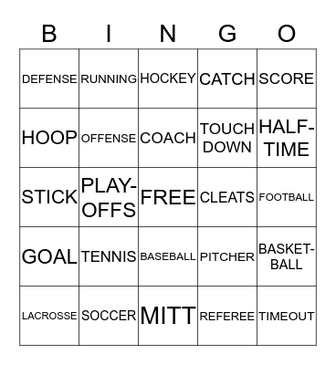 SPORTS BINGO Card