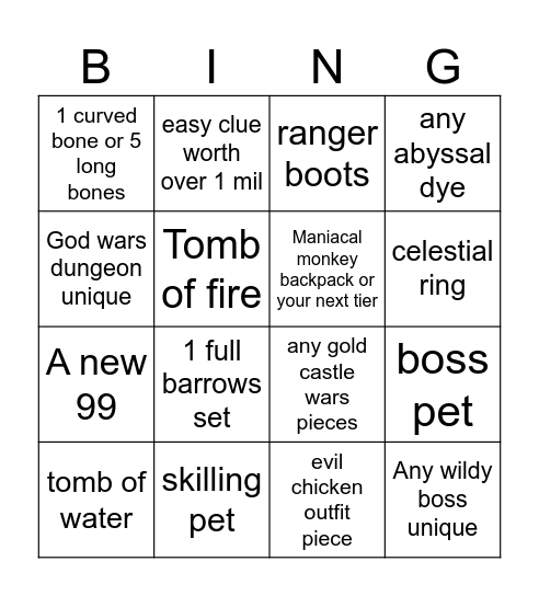 BajaBlastors Bingo Event Bingo Card