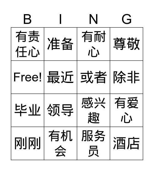 找工作 Bingo Card