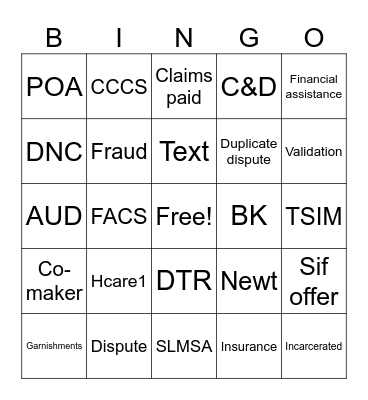 April bingo Card