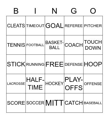 SPORTS BINGO Card