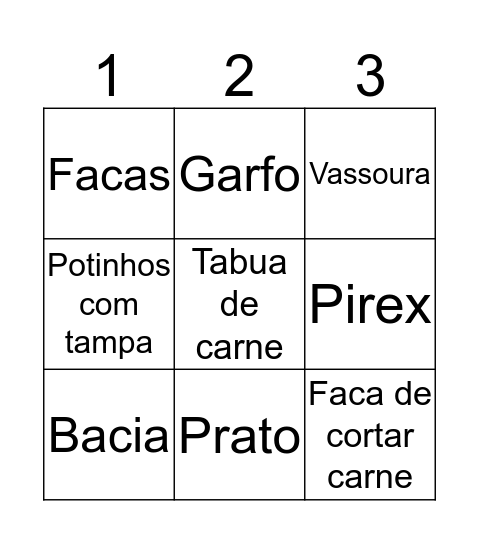 Bingo da Ka Bingo Card