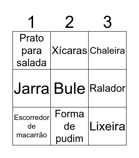 Bingo da Ka Bingo Card