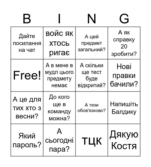 МЕН/Agile-23 BINGO Card