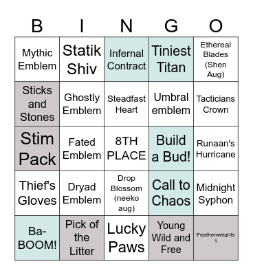 TFT BINGO Card