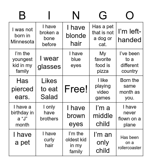 Find Someone Who...BINGO Card