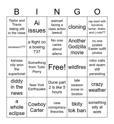 2024 Bingo Card