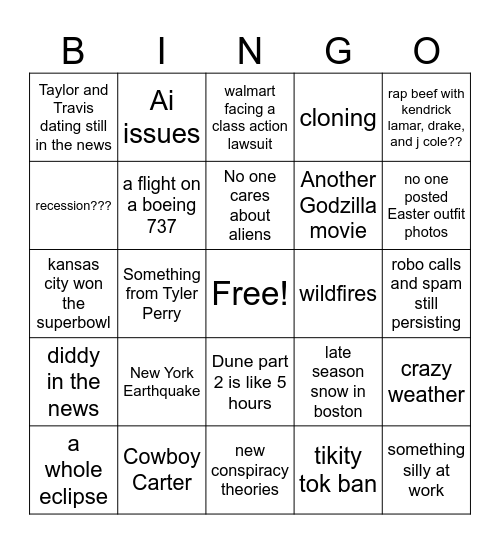 2024 Bingo Card