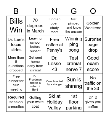 Grocery Bingo Card