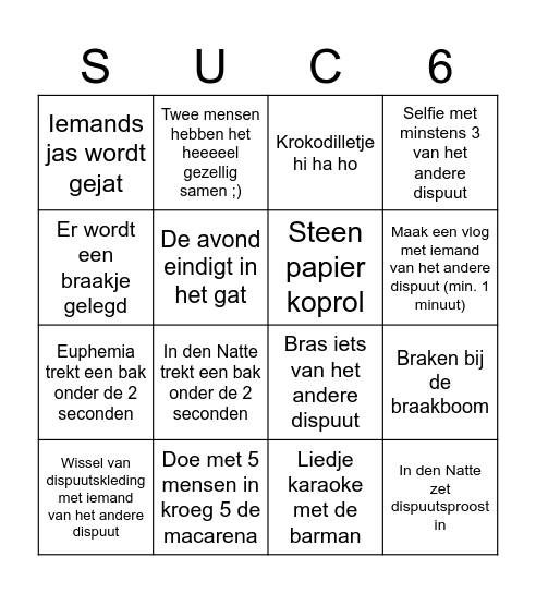 In den Natte x Euphemia Bingo Card