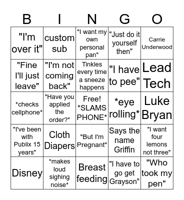 Ali Bingo Card