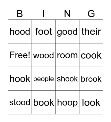 Spelling Test Bingo Card