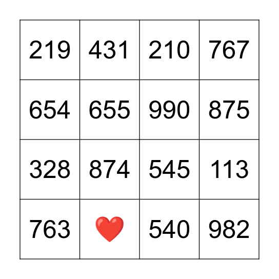 BINGO Card