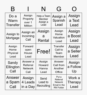 Client Relations Bingo Card