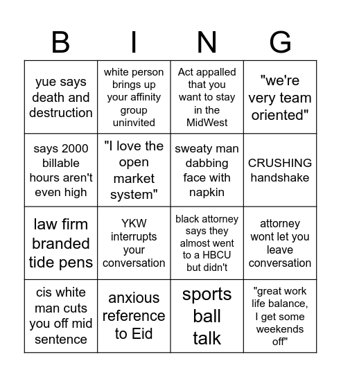 MTE Bingo Card