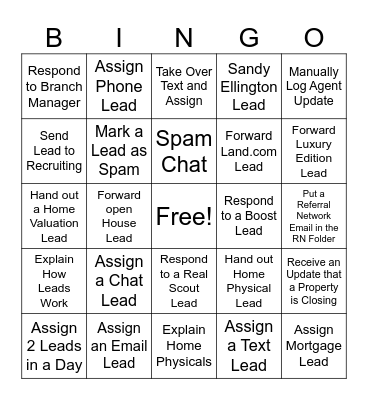 Client Relations QB Bingo Card