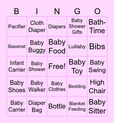 Martiza and Abdin's Baby Bingo Card