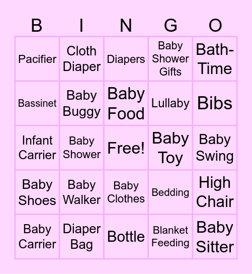 Martiza and Abdin's Baby Bingo Card