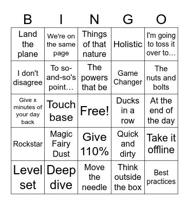 Business Lingo Bingo Card