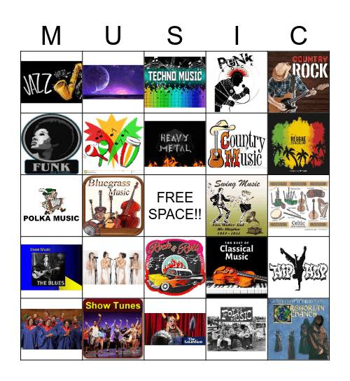 MUSIC Bingo Card